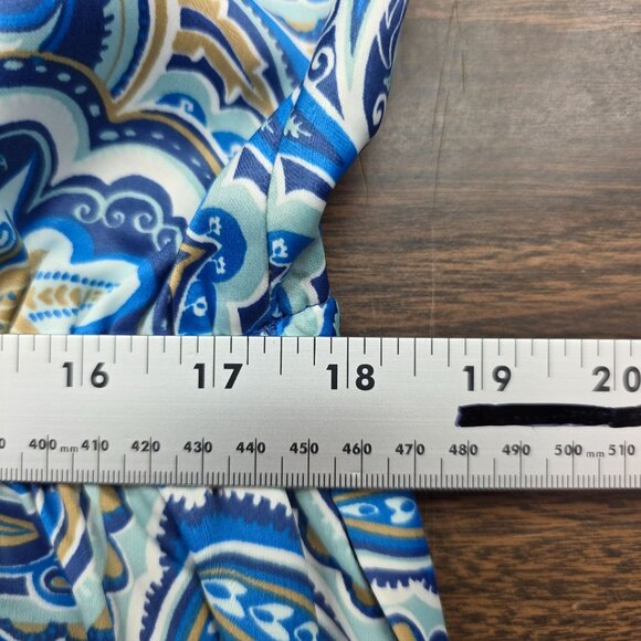 Womens Blue Paisley Halter Maxi Dress With Elastic Waist 100% Polyester Size M - Picture 8 of 10